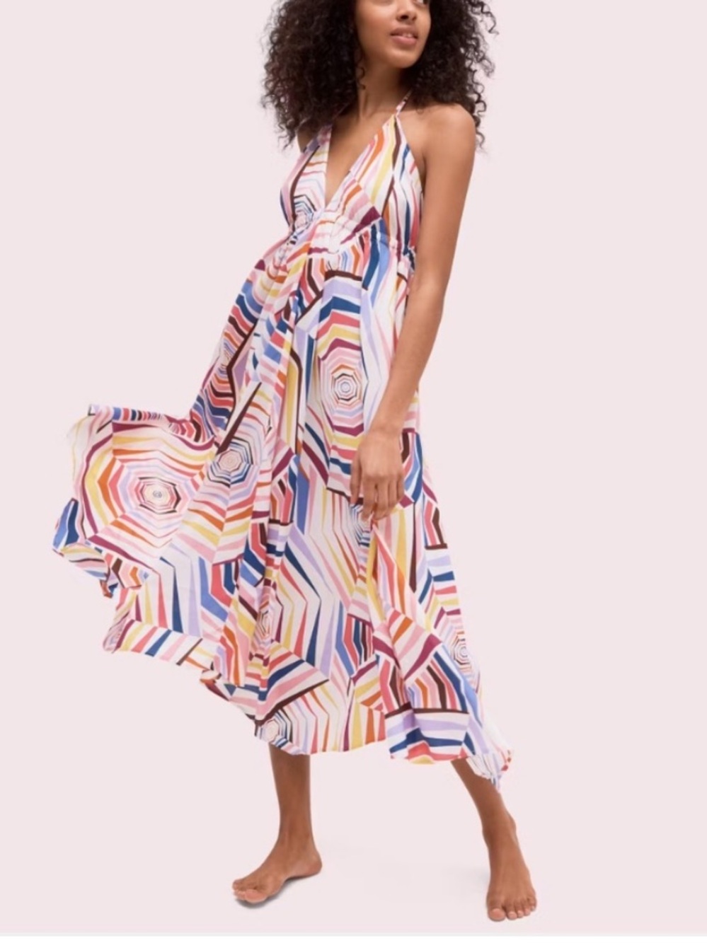 Kate spade geobrella halter maxi dresss swim coverup